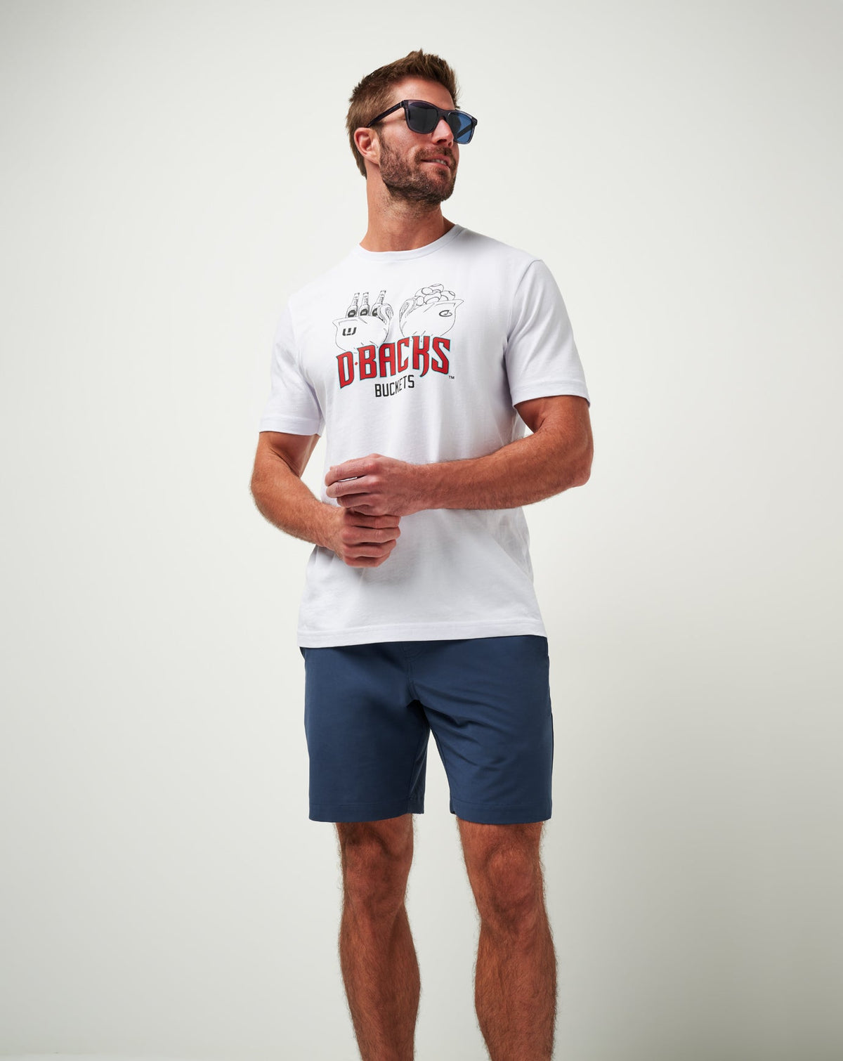 Arizona Diamondbacks Strike One Tee White | Travis Mathew Premium