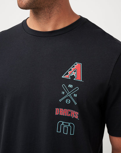 Arizona Diamondbacks Sunset Slam Tee Black | Travis Mathew Quality
