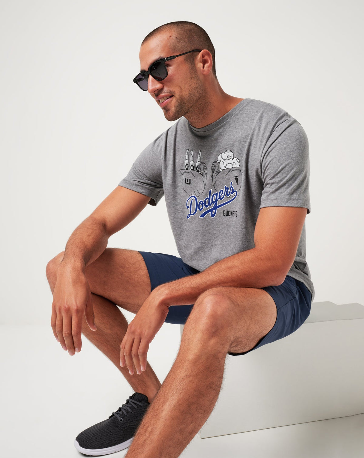 Los Angeles Dodgers Strike One Tee Heather Grey | Travis Mathew Trending