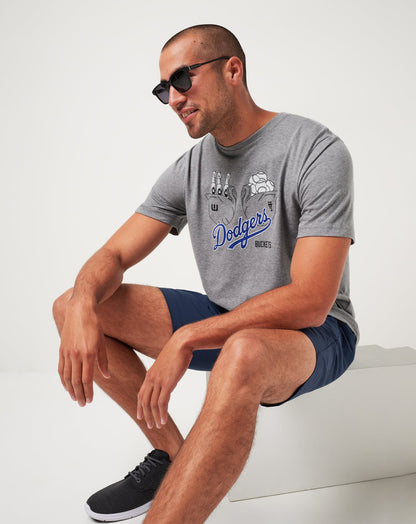 Los Angeles Dodgers Strike One Tee Heather Grey | Travis Mathew Trending