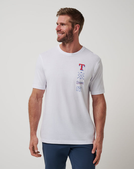 Texas Rangers Sunset Slam 2.0 Tee White | Travis Mathew Exclusive