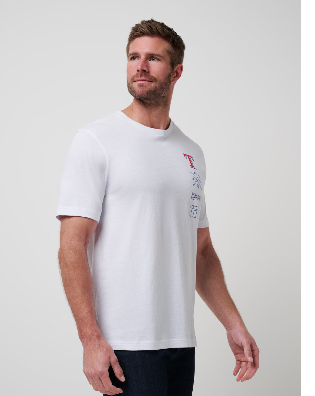 Texas Rangers Sunset Slam 2.0 Tee White | Travis Mathew Exclusive