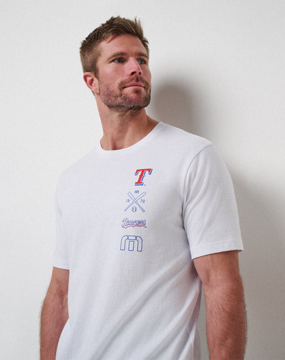 Texas Rangers Sunset Slam 2.0 Tee White | Travis Mathew Exclusive