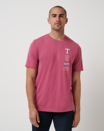 Texas Rangers Sunset Slam 2.0 Tee Heather Red | Travis Mathew Popular