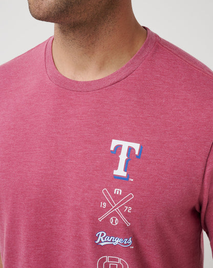 Texas Rangers Sunset Slam 2.0 Tee Heather Red | Travis Mathew Popular