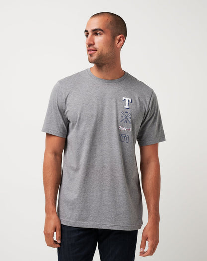 Texas Rangers Sunset Slam Tee Heather Grey | Travis Mathew Great Value