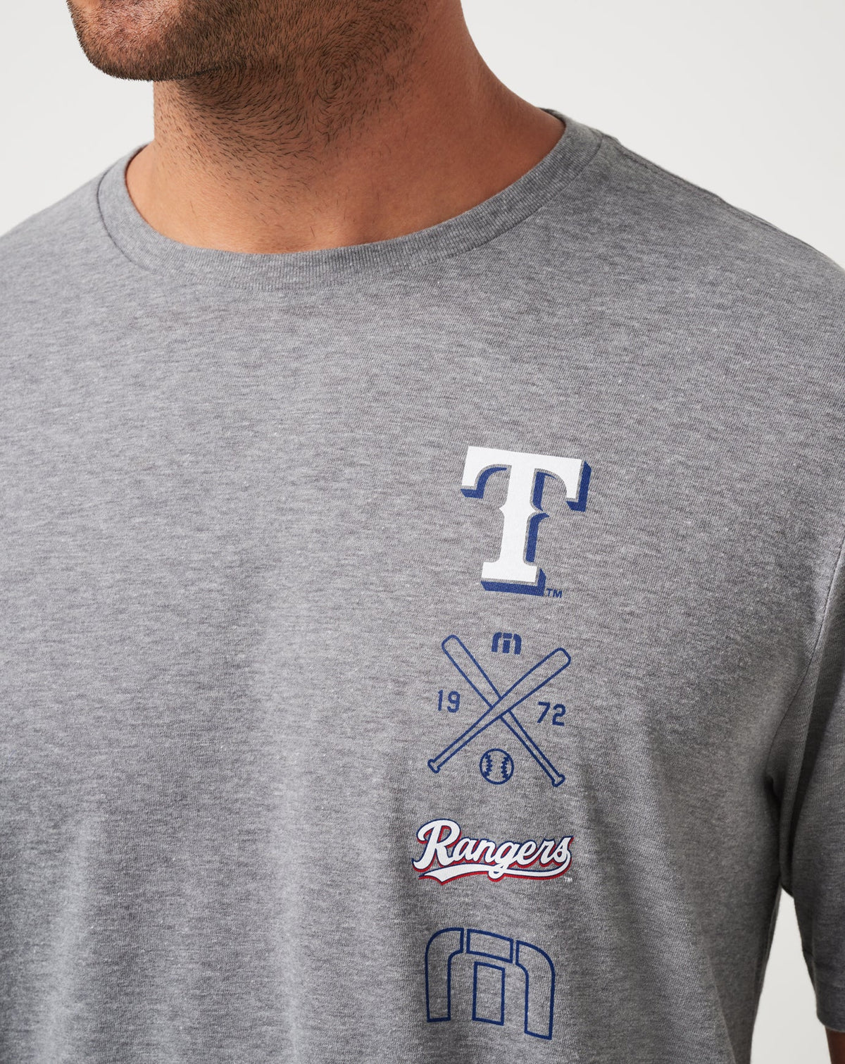 Texas Rangers Sunset Slam Tee Heather Grey | Travis Mathew Great Value