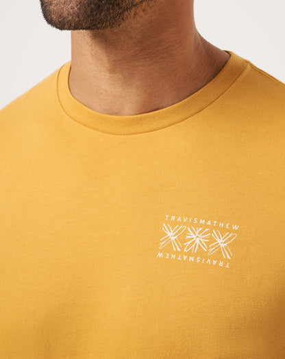 Crosscheck Tee Spruce Yellow | Travis Mathew Recommended