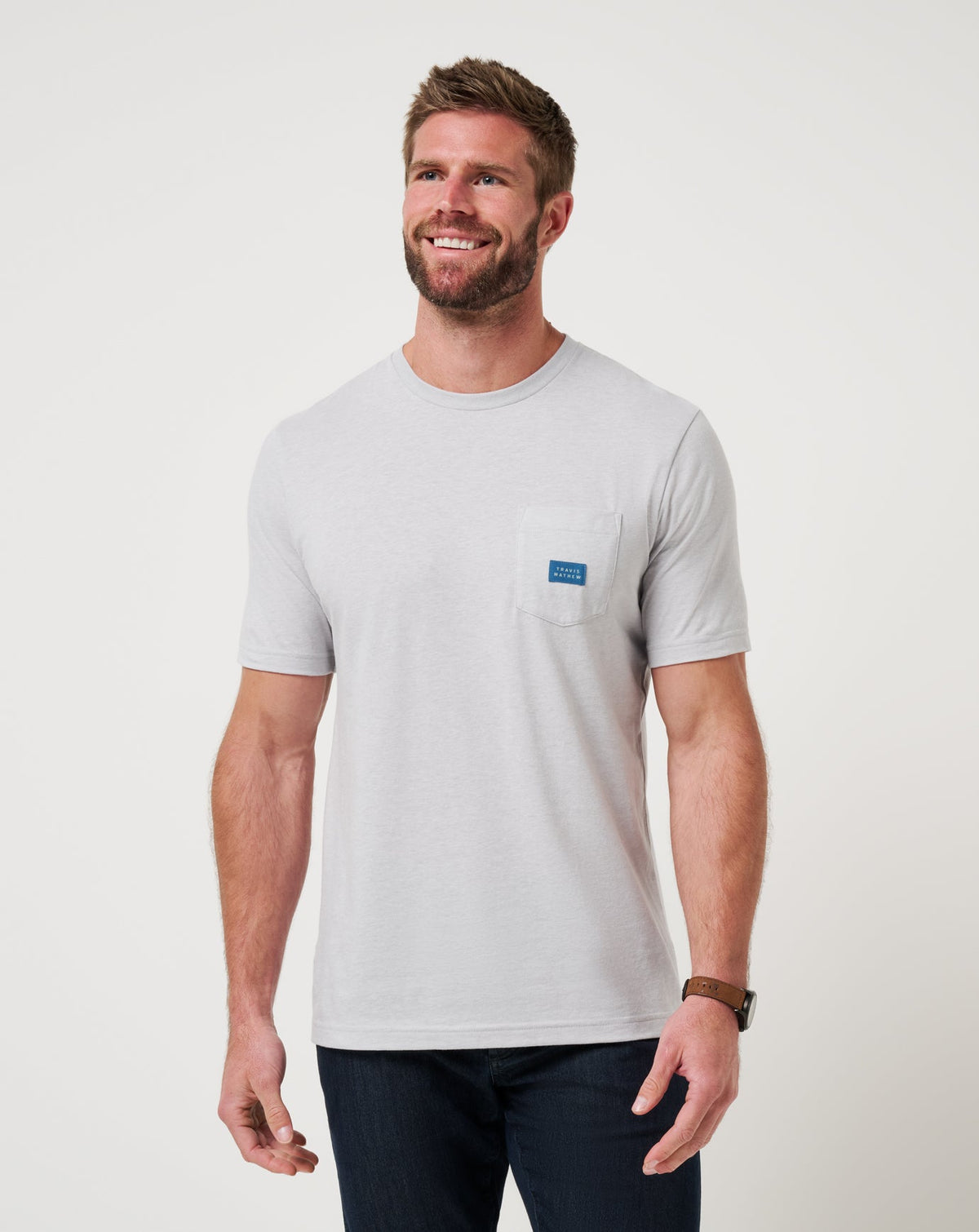 Travel Diary Tee Heather Light Grey | Travis Mathew Trusted