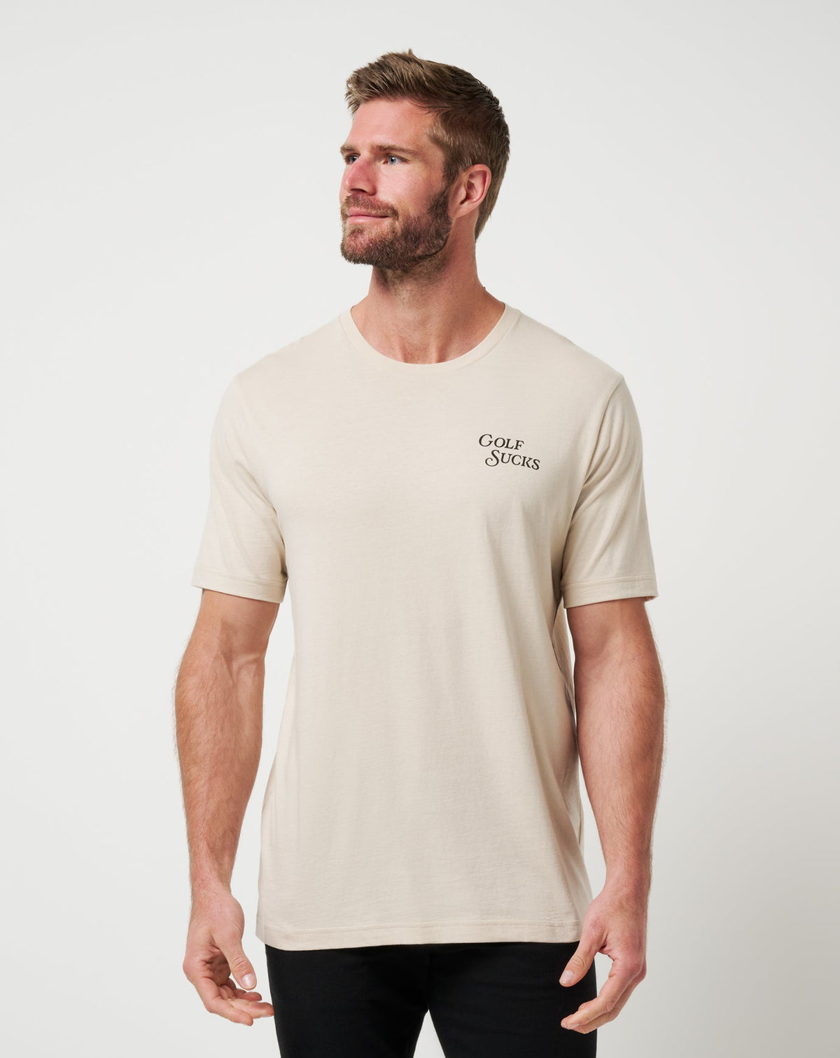 Course Rules Tee Italian Sand | Travis Mathew Featured