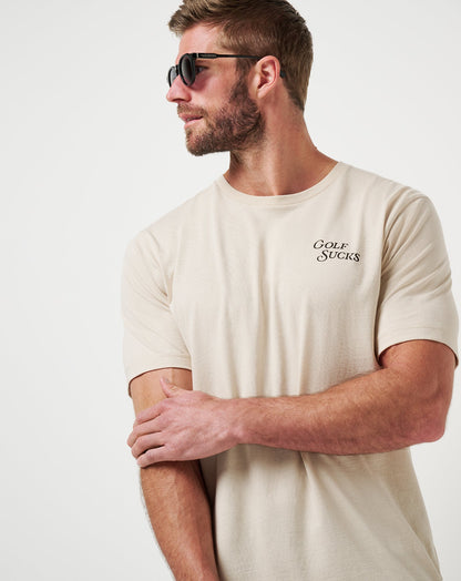 Course Rules Tee Italian Sand | Travis Mathew Featured