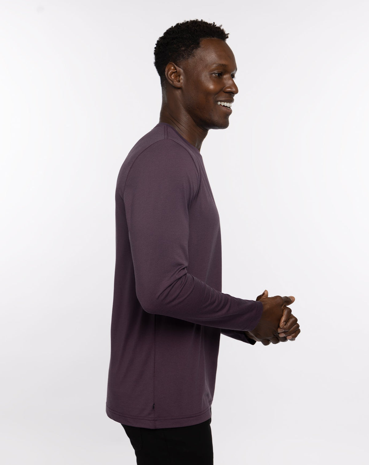 The Crew Long Sleeve Tee Mauve Wine/Blue Nights | Travis Mathew Hot Sale