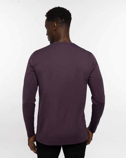 The Crew Long Sleeve Tee Mauve Wine/Blue Nights | Travis Mathew Hot Sale