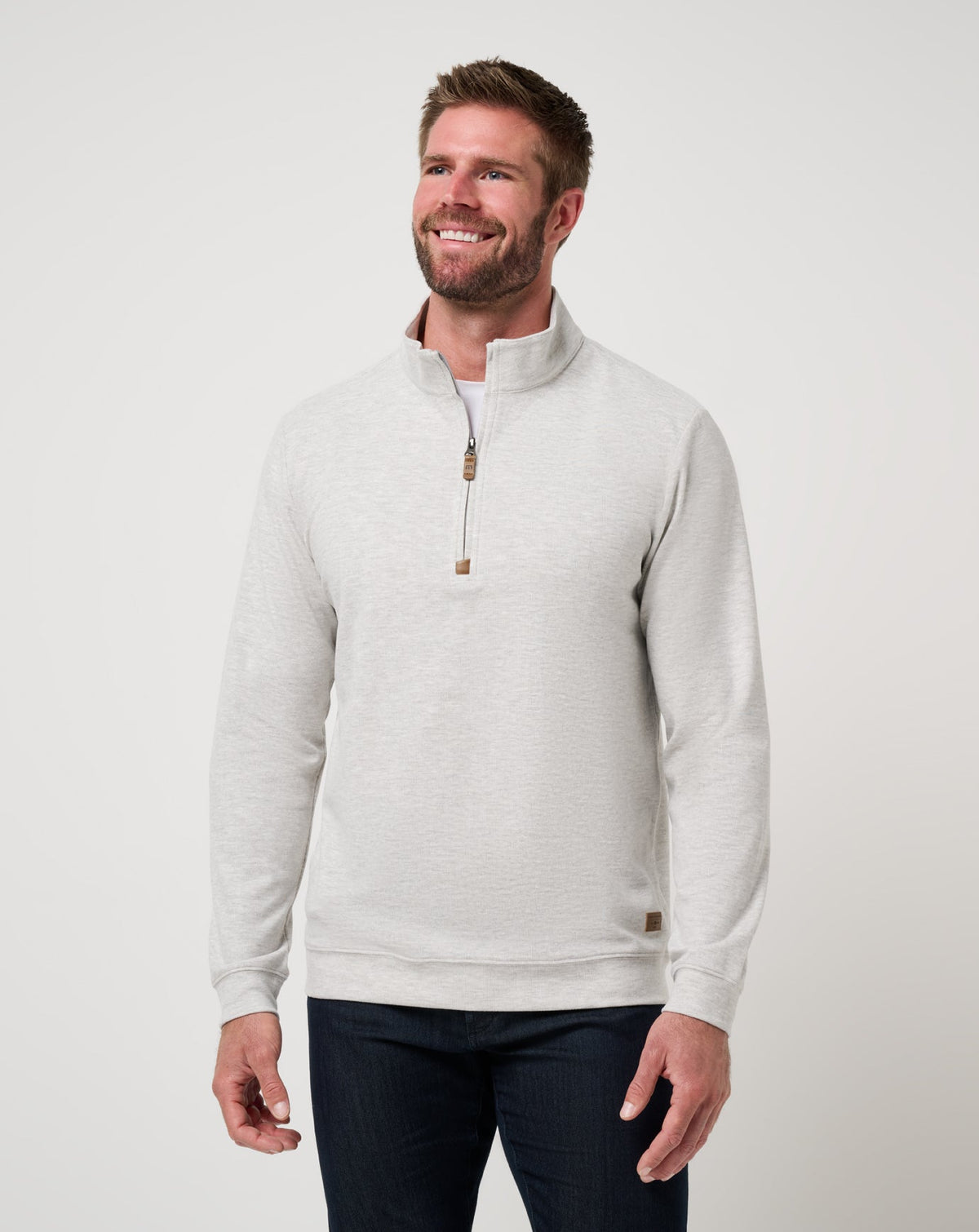 Cloud Sweater Quarter Zip Heather Grey | Travis Mathew Top Pick