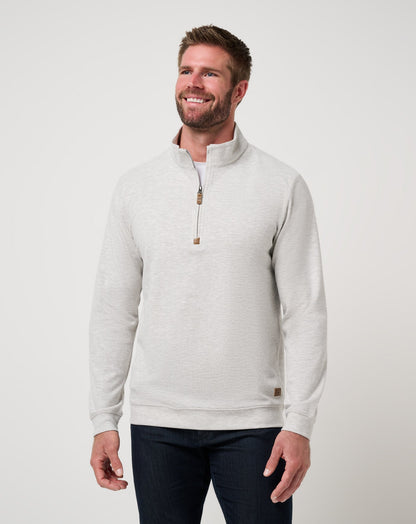 Cloud Sweater Quarter Zip Heather Grey | Travis Mathew Top Pick