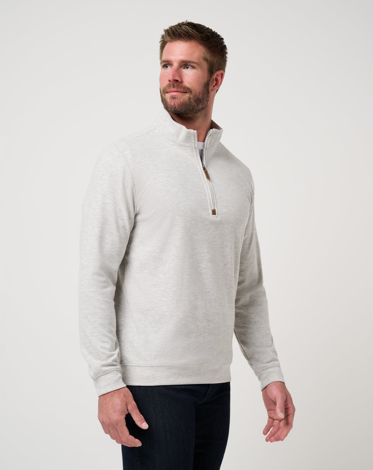 Cloud Sweater Quarter Zip Heather Grey | Travis Mathew Top Pick
