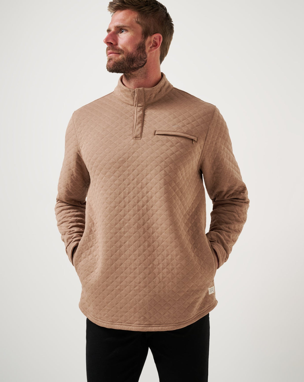 Transatlantic Quarter Zip Portabella | Travis Mathew Smart Buy