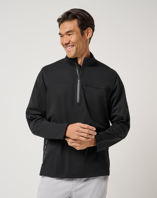 On Course 2.0 Quarter Zip Black | Travis Mathew Best Price