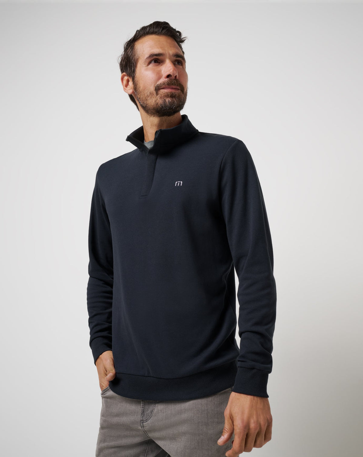 Cloud Quarter Zip 2.0 Black | Travis Mathew Top Pick