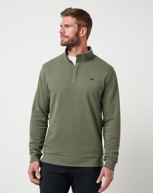 Cloud Quarter Zip 2.0 Dark Olive | Travis Mathew Best Price