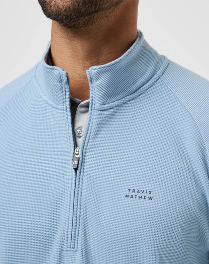 Performance Waffle Quarter Zip Dusty Blue | Travis Mathew Popular