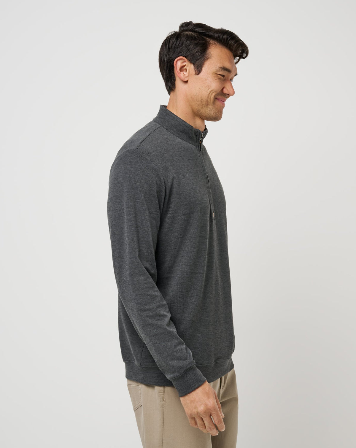 Cloud Sweater Quarter Zip Heather Black | Travis Mathew Great Value