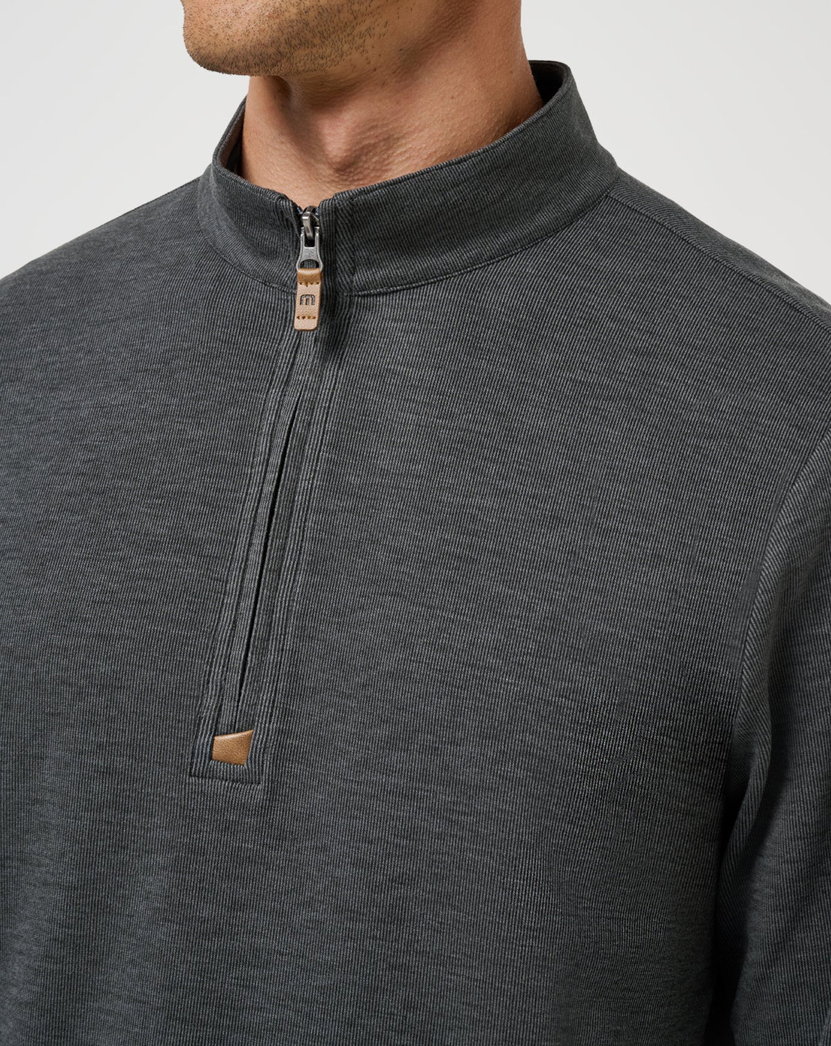 Cloud Sweater Quarter Zip Heather Black | Travis Mathew Great Value