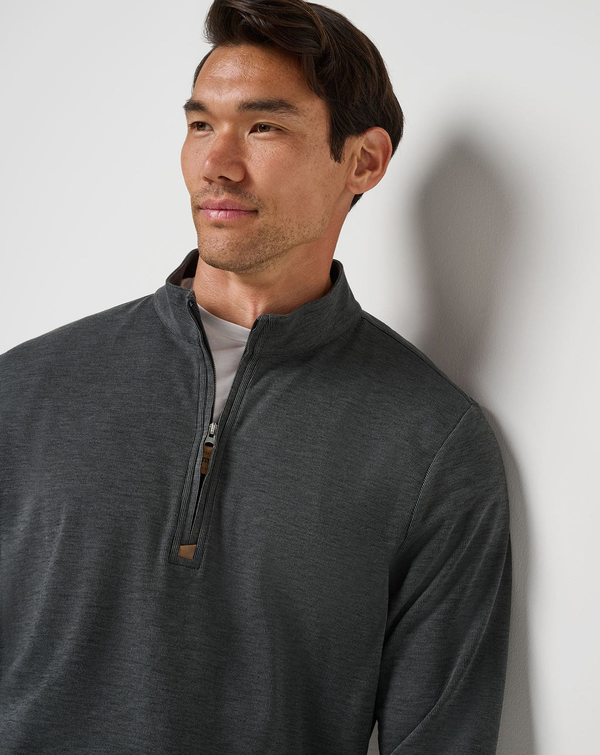 Cloud Sweater Quarter Zip Heather Black | Travis Mathew Great Value