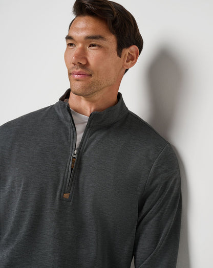 Cloud Sweater Quarter Zip Heather Black | Travis Mathew Great Value