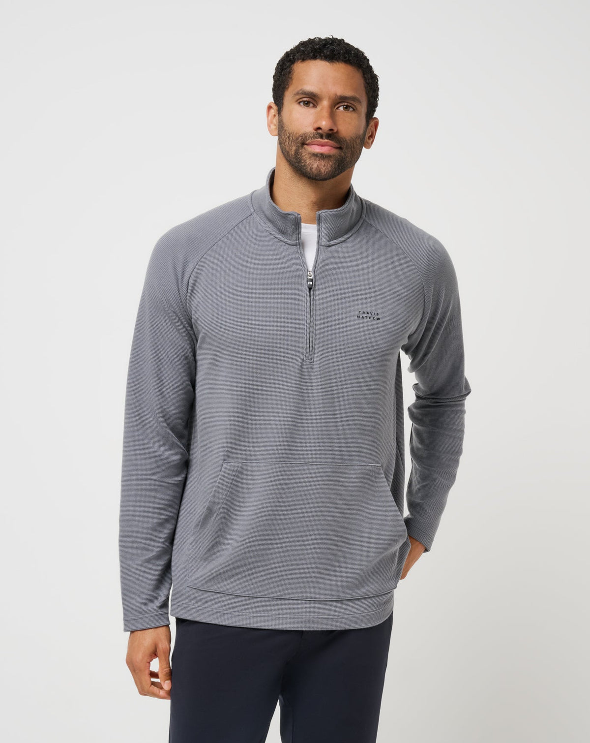 Performance Waffle Quarter Zip Quiet Shade | Travis Mathew Recommended
