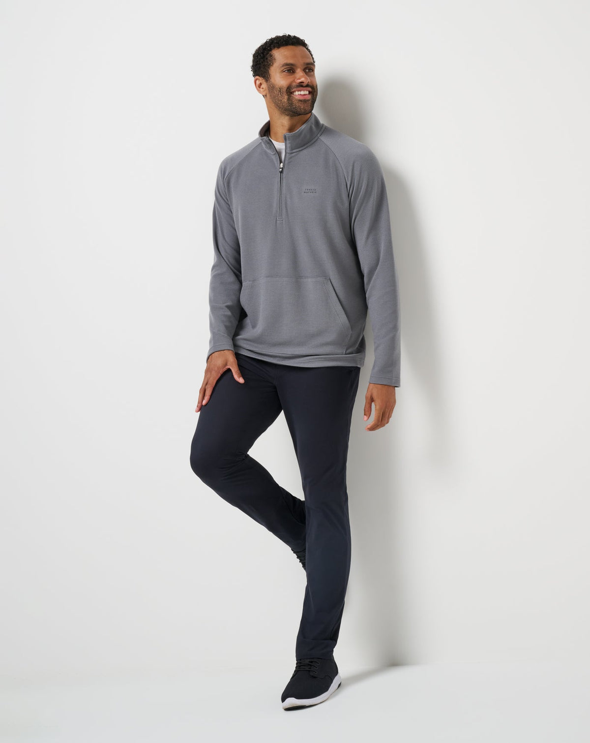 Performance Waffle Quarter Zip Quiet Shade | Travis Mathew Recommended
