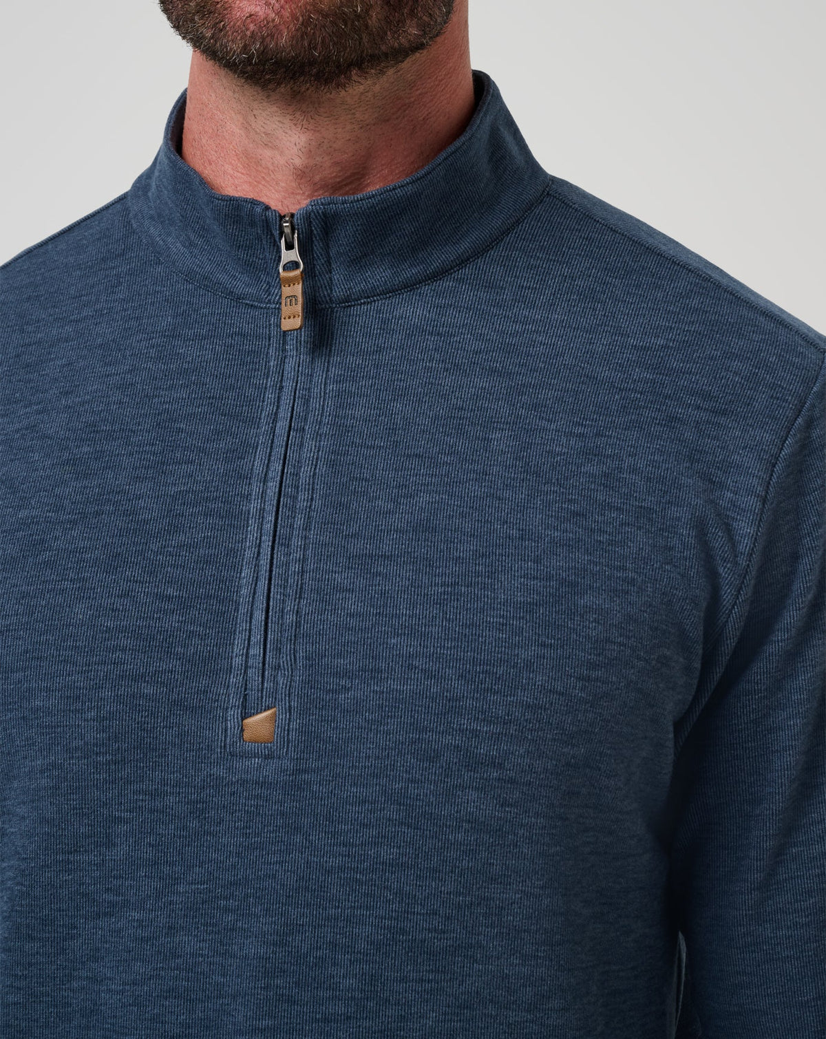 Cloud Sweater Quarter Zip Heather Navy | Travis Mathew Value