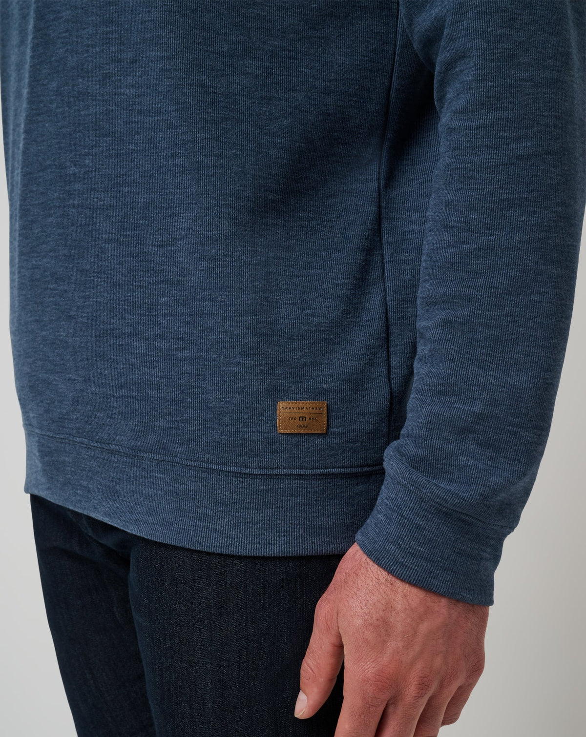 Cloud Sweater Quarter Zip Heather Navy | Travis Mathew Value
