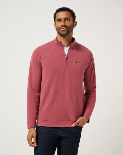 Performance Waffle Quarter Zip Roan Rouge | Travis Mathew Sale