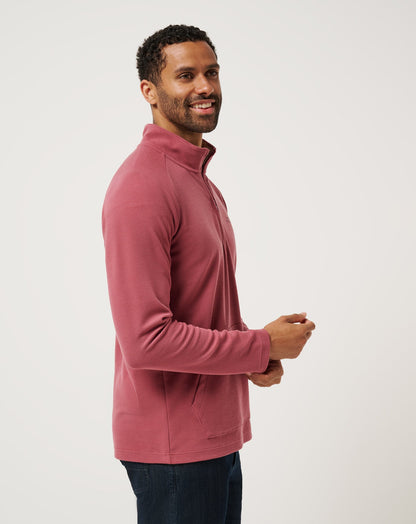 Performance Waffle Quarter Zip Roan Rouge | Travis Mathew Sale