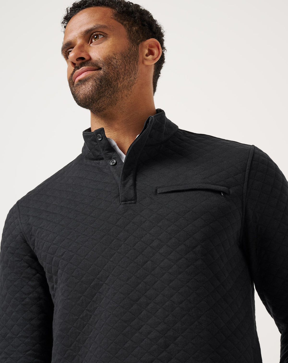 Transatlantic Quarter Zip Black | Travis Mathew Signature
