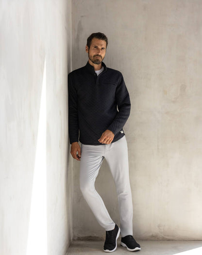 Transatlantic Quarter Zip Black | Travis Mathew Signature