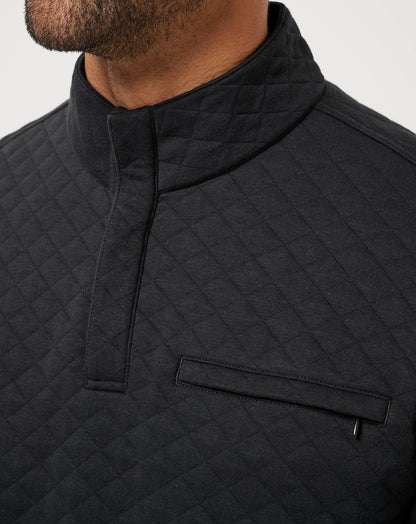 Transatlantic Quarter Zip Black | Travis Mathew Signature