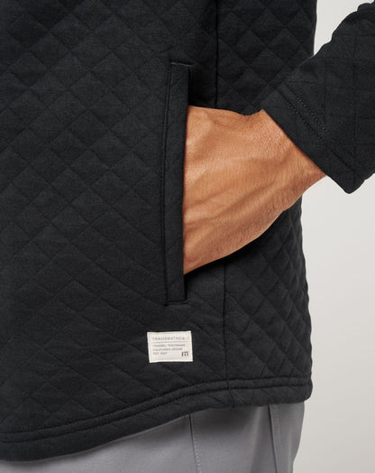 Transatlantic Quarter Zip Black | Travis Mathew Signature