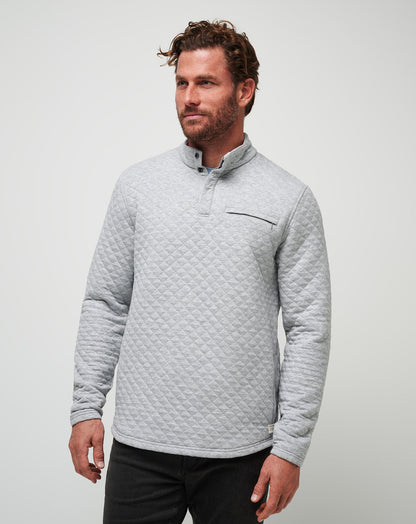 Transatlantic Quarter Zip Heather Light Grey | Travis Mathew Premium