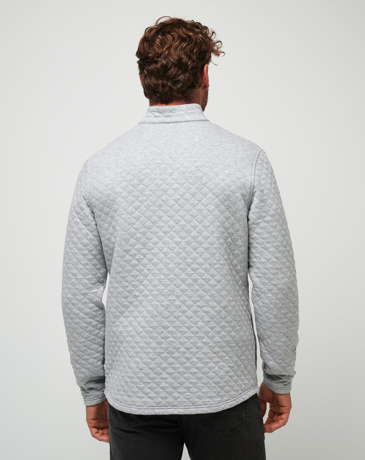 Transatlantic Quarter Zip Heather Light Grey | Travis Mathew Premium