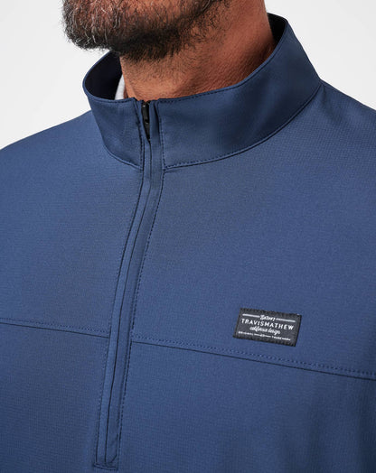 Wanderlust Quarter Zip Mood Indigo | Travis Mathew Classic