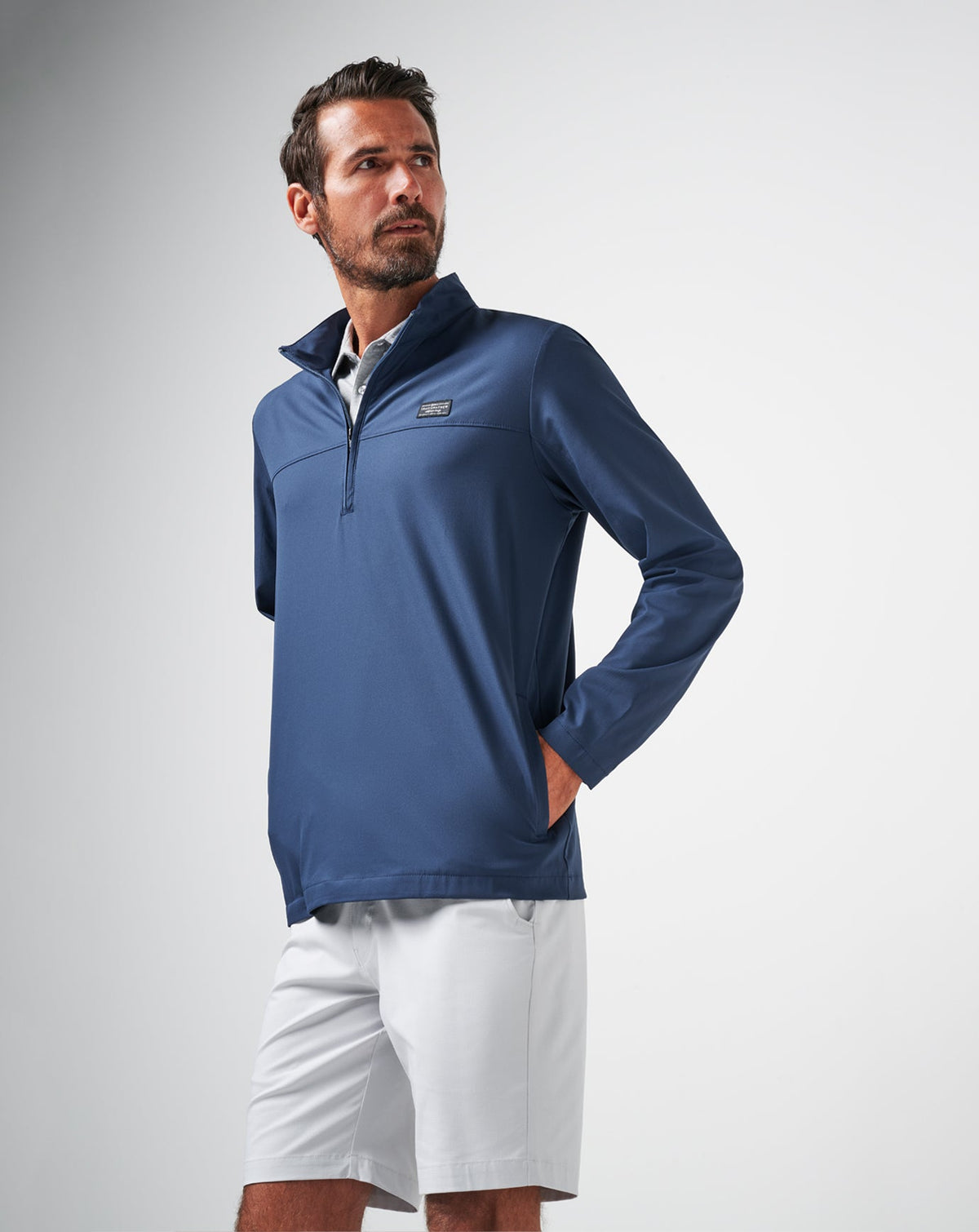 Wanderlust Quarter Zip Mood Indigo | Travis Mathew Classic