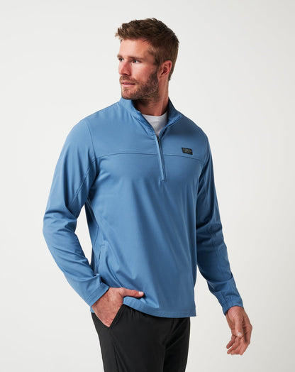 Wanderlust Quarter Zip Copen Blue | Travis Mathew Premium