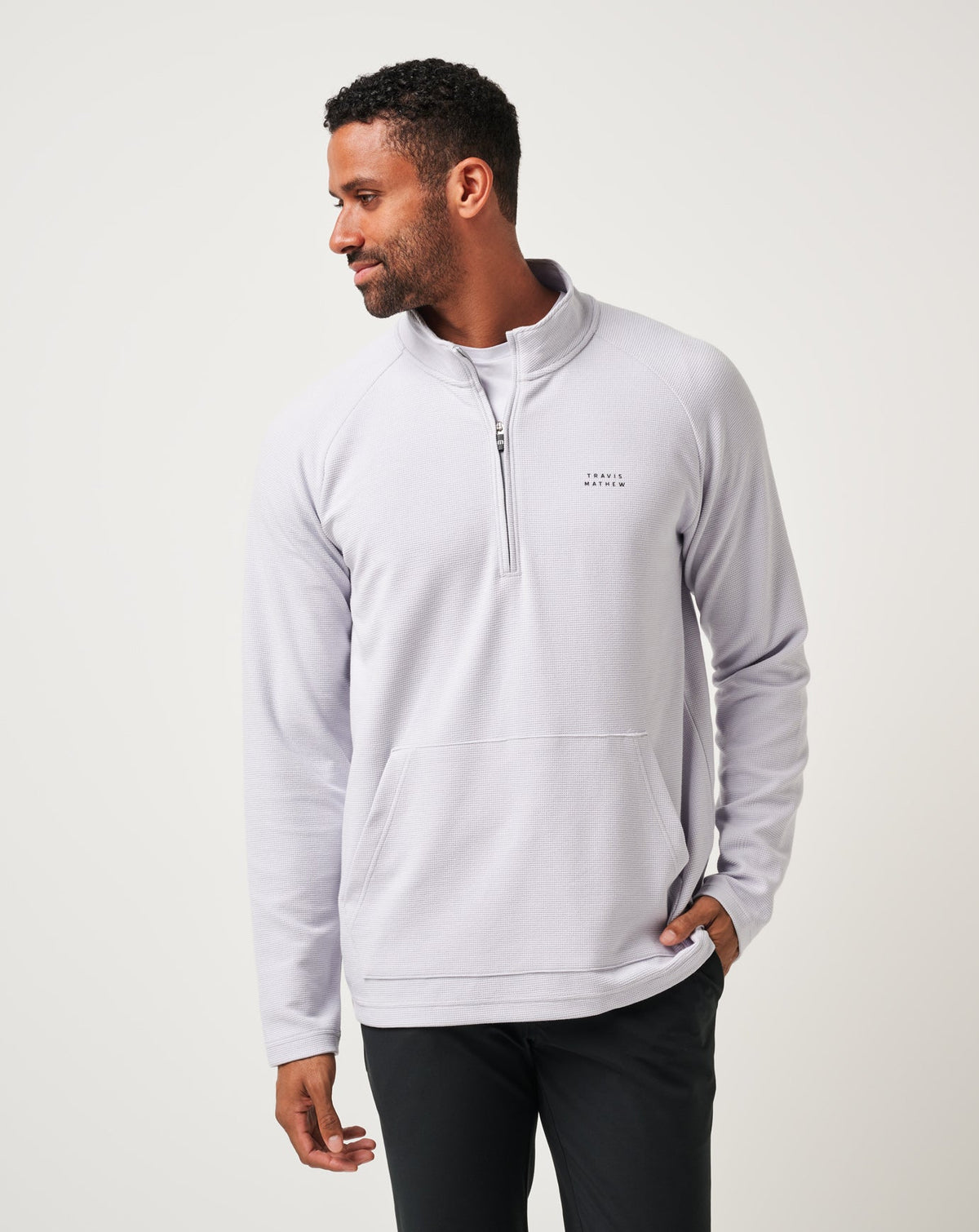 Performance Waffle Quarter Zip Heather Light Grey | Travis Mathew Recommended