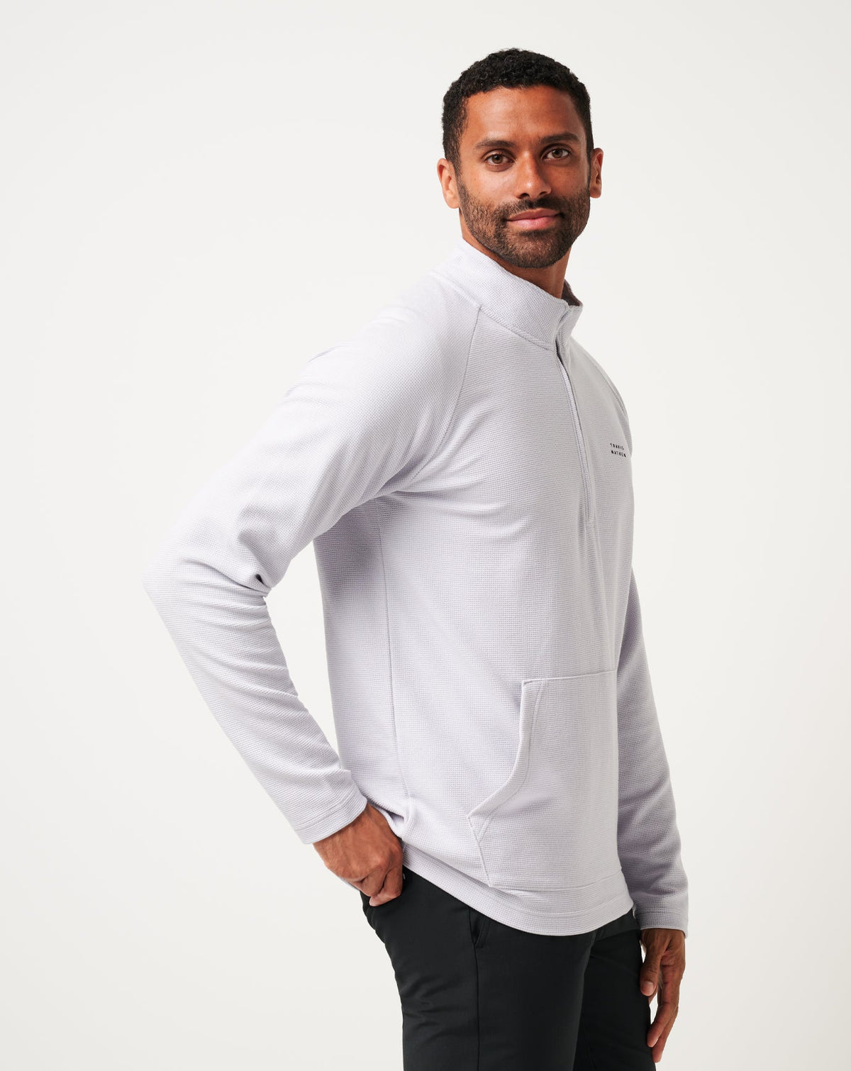 Performance Waffle Quarter Zip Heather Light Grey | Travis Mathew Recommended