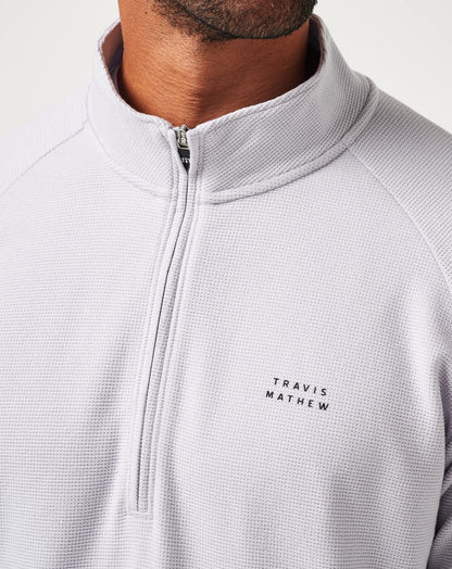 Performance Waffle Quarter Zip Heather Light Grey | Travis Mathew Recommended