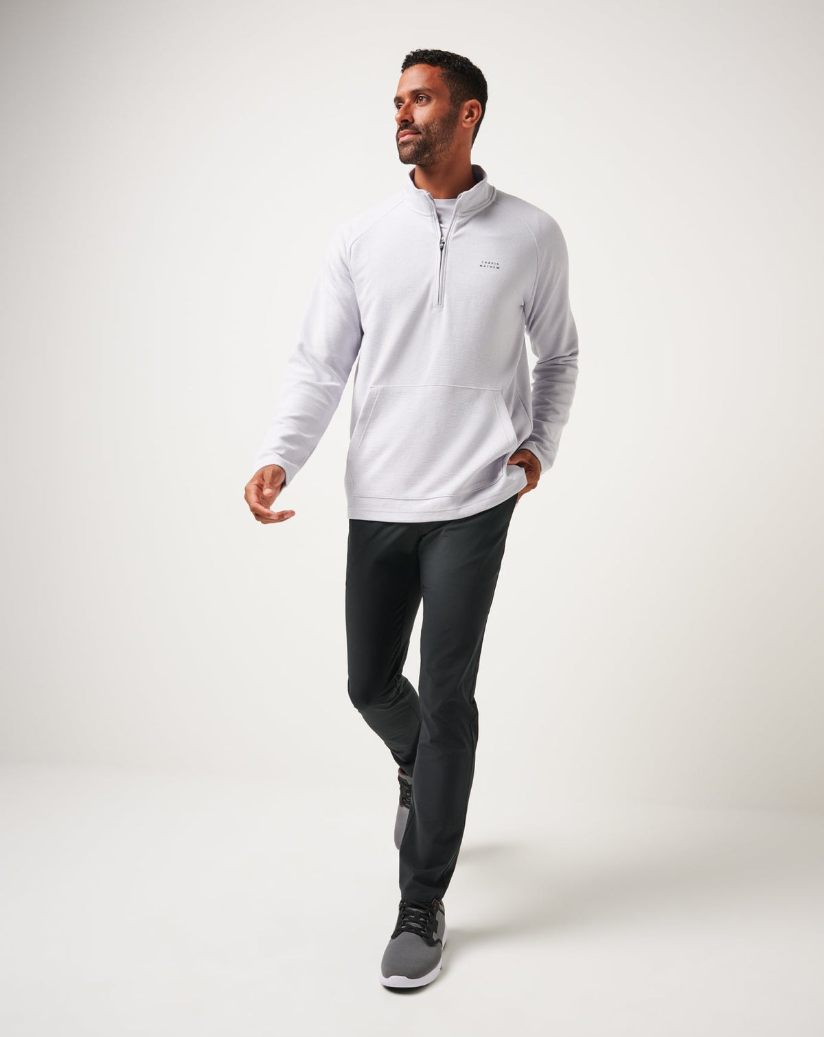 Performance Waffle Quarter Zip Heather Light Grey | Travis Mathew Recommended