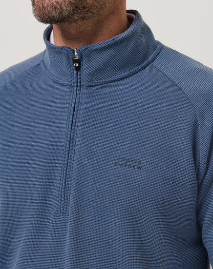 Performance Waffle Quarter Zip Bering Sea | Travis Mathew Top Pick