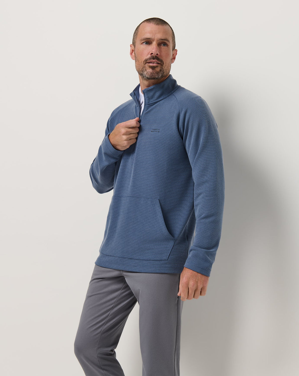 Performance Waffle Quarter Zip Bering Sea | Travis Mathew Top Pick